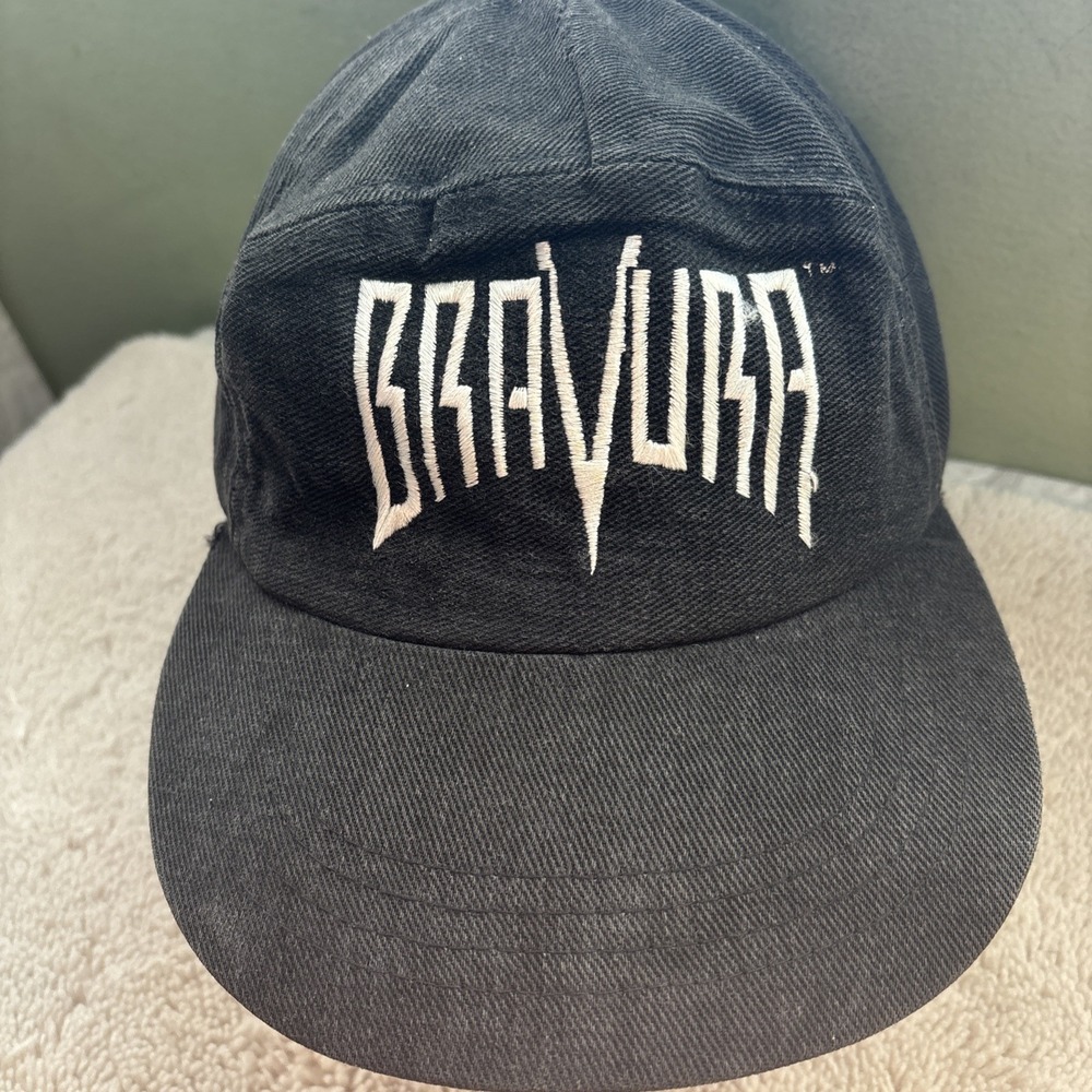 Vintage‎ Bravura Malibu Comics Hat Black Strapback Embroidered Dad Cap 90s Rare
